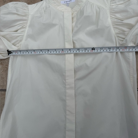 Frame Denim Women's White Puff Sleeve Blouse - Picture 8 of 11